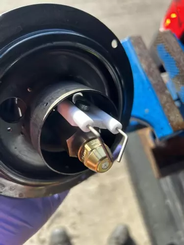New Burner Nozzle And Electrodes After Service